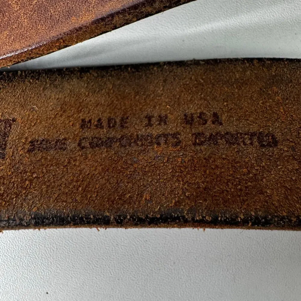 Duluth Trading Co Brown Leather Work Belt - Made in USA - Men's Size 48